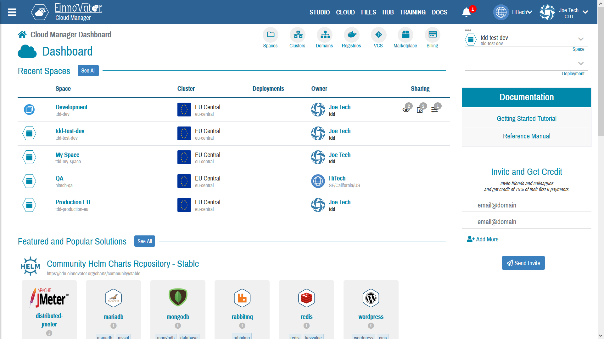 Cloud Manager Dashboard