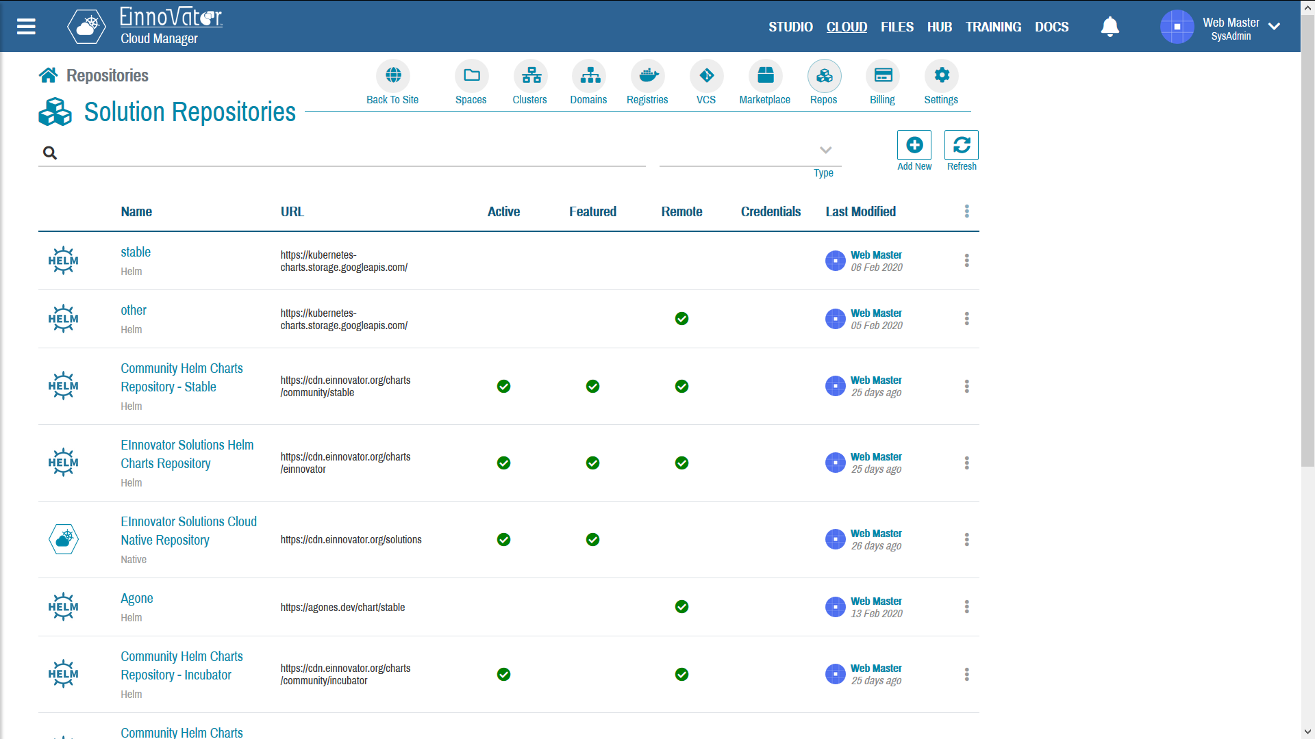 Solution Repository List