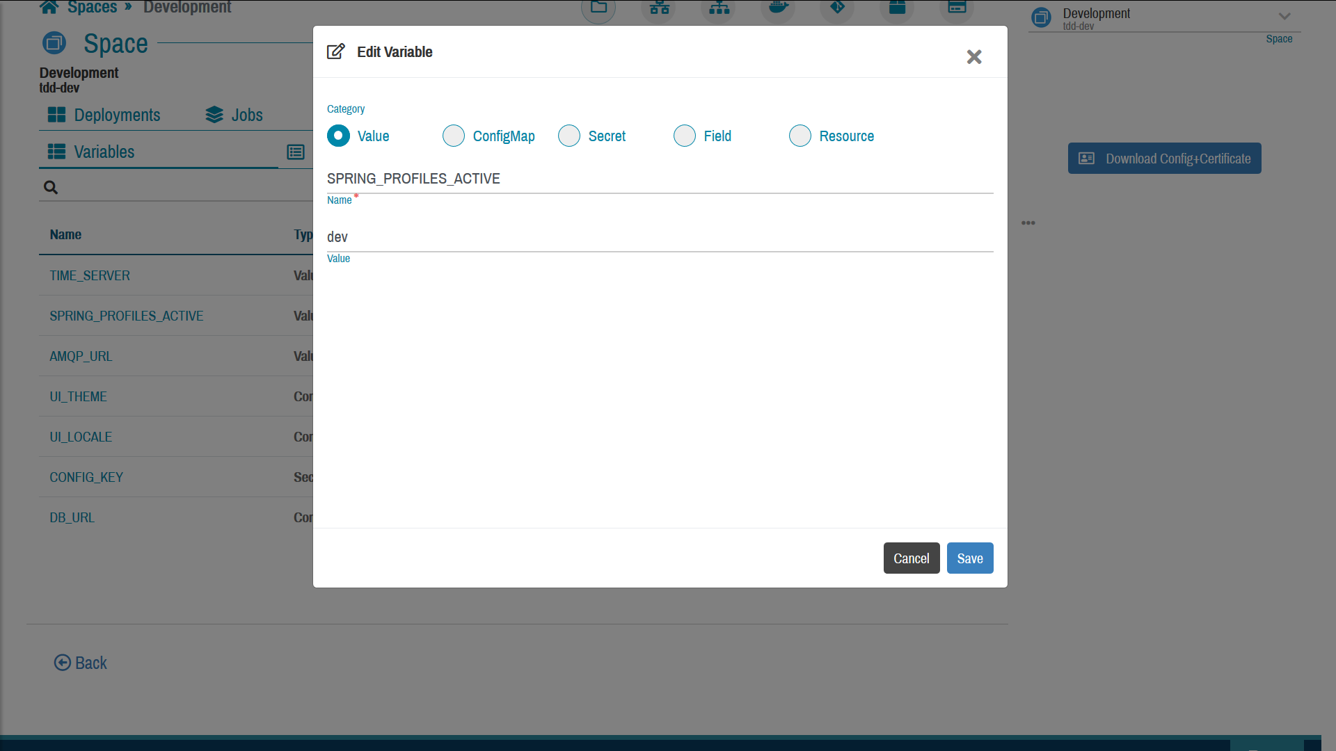 Environment Variable Create